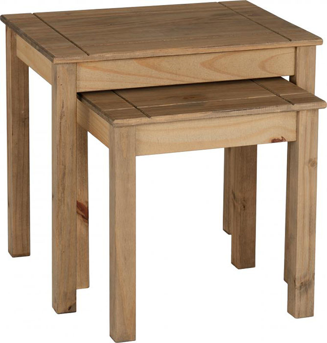Panama Nest Of 2 Tables in Natural Wax - Click Image to Close